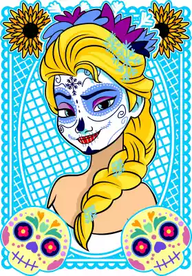 vectores plantilas DÍA DE MUERTOS,PRINCESA,DISNEY,CATRINA,NIÑA,